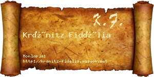 Kránitz Fidélia névjegykártya